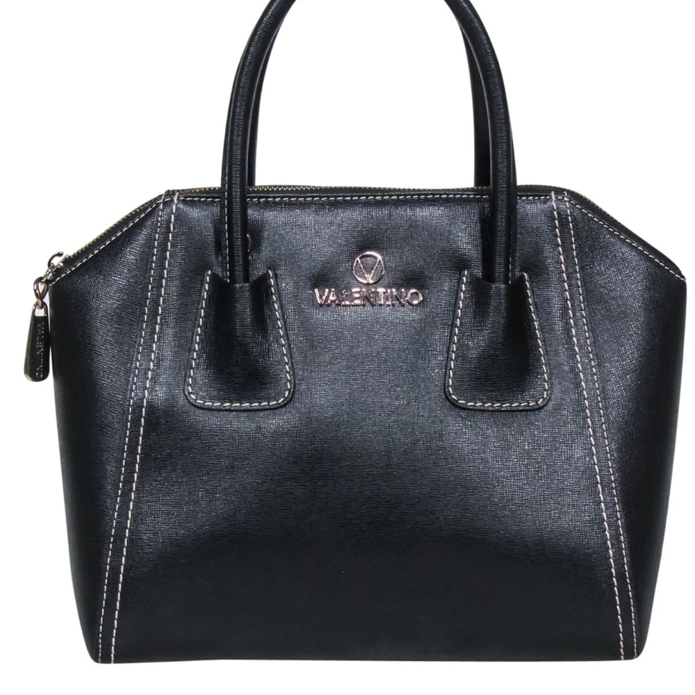 Valentino Gigi Black Satchel Bag with Structured Design 1195$ Value